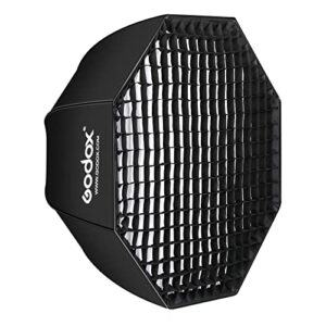 Godox SB-UE Octagon Softbox 47″/120cm Umbrella Softbox Reflector with Honeycomb Grid for Speedlight Flash (Bowens Mount)