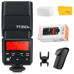 Godox TT350C Flash for Canon Camera, 2.4G Wireless Speedlight GN36 1/8000s HSS Speedlite, Mini Thinklite TTL Camera Flash Compatible for Canon Camera