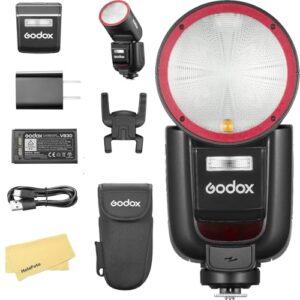 Godox V1 Pro C V1Pro C V1Pro-C V1ProC USA Version Round Head Camera Flash for Canon Flash Speedlite Speedlight,76Ws 2.4G TTL 1/8000 HSS,500 Full Power Flashes,1.3s Recycle Time,2980mAh Li-ion Battery
