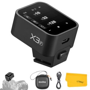 Godox X3F X3-F TTL Wireless Flash Trigger for Fujifilm Camera, 2.4G Wireless Touchscreen Flash Transmitter, Support TTL Auto/Manual/Multi Flash, Built-in Lithium Battery, High-Definit OLED Screen