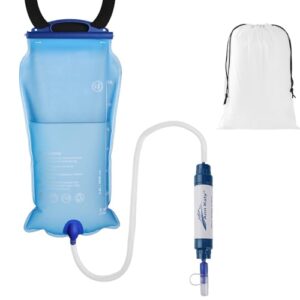 Gravity Water Filter, Portable Gravity-Feed Water Purifier with 3L Bag, Filtration 99.99% Impurities, Multi-Purpose Water Purifier for Hiking, Cycling, Camping, Trekking