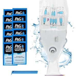 Gravity Water Filter – Portable Water Filtration System and Backpacking Filter for Camping, Hiking and Emergency Treatment – 2.5 Gallon Bag – Hangs Anywhere