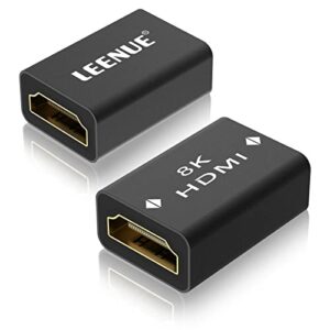 HDMI Coupler 8K, Female to Female 2.1 HDMI Adapter, HDMI Connector 8K@60Hz / 4K@120Hz HDR Extender for HDTV, Laptop, PC, Monitor, Roku TV, 2 Pack