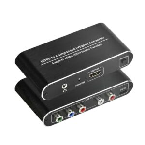HDMI to Component Converter with Scaler Function, HDMI to YPbPr 5RCA RGB Scaler Adapter V1.4 with R/L Audio Output Support for MacBook TV Blu-Ray DVD PS4 DVD, PSP, Xbox 360,Amazon Fire TV