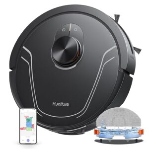 HONITURE Robot Vacuum and Mop Combo,V8 Pro Robot Vacuum Cleaner with 5000Pa Max Suction,Laser Navigator Robotic Vacuums with 180 Mins Run Time,Self-Charging,App Control,Ideal for Pet Hair