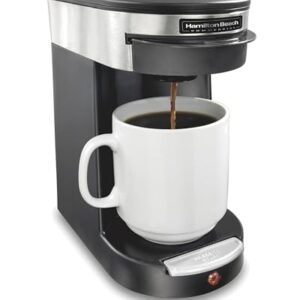 Hamilton Beach Commercial Deluxe 1-Cup Coffee Maker, Black/Stainless-Steel, 3-Minute Brew Time, Auto Shutoff, Coffee Pod Brewer, cUL Certified, HDC200S-CA