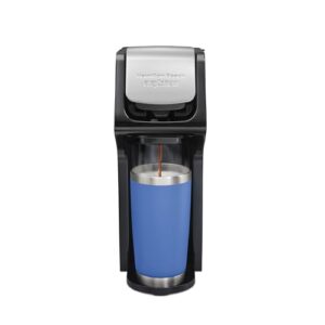 Hamilton Beach FlexBrew Single Serve Coffee Maker, Compatible with Pod Packs and Grounds, 14 oz. Water Reservoir, Slim Design, Fast Brewing, Black (49900)