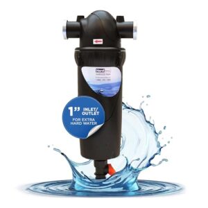 Hardless NG4L Whole House Water Filter – Salt-Free Softening Device – Reduces Limescale, Sediment & More – Compact, Easy to Install – Comes w/ 1″ Inlet/Outlet – Filtration System for Extra Hard Water