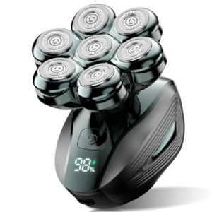 Head Shavers for Bald Men: Upgraded Detachable Head Shaver – IPX7 Waterproof Electric Razor for Men – 7D LED Display Rechargeable Grooming Kit with Type-C Charge