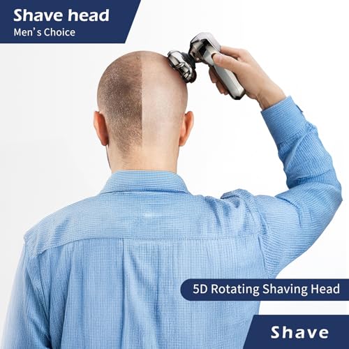 Head Shavers for Bald Men,Electric Razor for Men,IPX7 Waterproof Wet/Dry Bald Head Shaver, Flex Blades for a Close Shave,LED Display Electric Rechargeable Head Shaving Mens Kit with Type-C Charge - Image 6