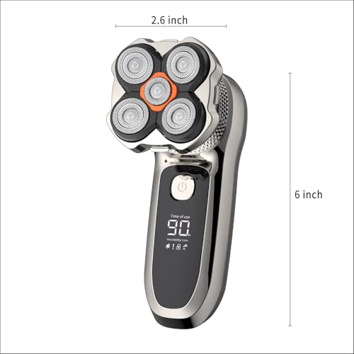 Head Shavers for Bald Men,Electric Razor for Men,IPX7 Waterproof Wet/Dry Bald Head Shaver, Flex Blades for a Close Shave,LED Display Electric Rechargeable Head Shaving Mens Kit with Type-C Charge - Image 8
