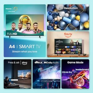 Hisense 40-Inch Class A4 Series FHD 1080p Smart Fire TV (40A4NF, 2025 Model) – DTS Virtual: X, Slim Bezel Design, Alexa Built in