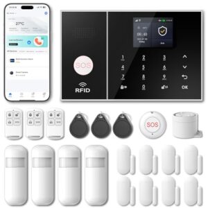 Home Security Systems for House,Alarm System for Home Security 21 Pieces Kits,App Alerts,WiFi Alarm,Compatible with Alexa and Google Assistant,No Subscription for Villa Home Apartment