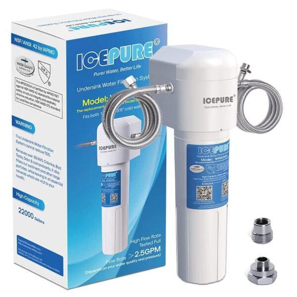 ICEPURE Under Sink Water Filter System, 3 Years or 22000 Gallons Ultra High Life NSF/ANSI 42 Certified, Removes Heavy Metals,Chlorine,Direct Connect Under Counter Drinking Water System, USA Tech - Image 3