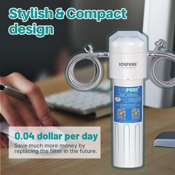 ICEPURE Under Sink Water Filter System, 3 Years or 22000 Gallons Ultra High Life NSF/ANSI 42 Certified, Removes Heavy Metals,Chlorine,Direct Connect Under Counter Drinking Water System, USA Tech - Image 7