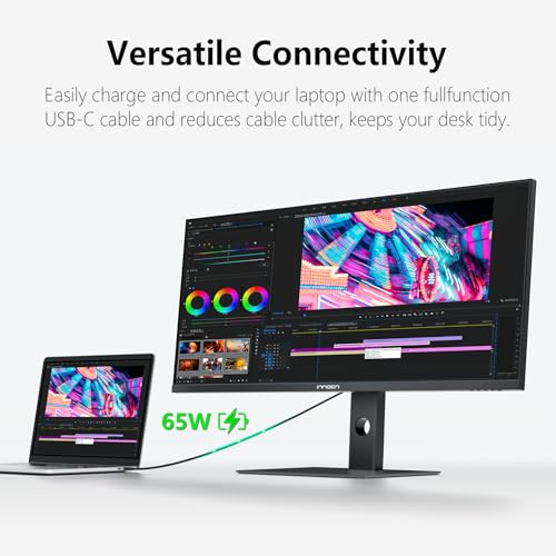 INNOCN 29" Ultrawide Monitor 100Hz 21:9 IPS WFHD 2560 x 1080P 99% sRGB HDMI Computer USB Type C 65W Laptop External Monitor, Height/Pivot Adjustable, Productivity, Wall Mountable, Black - Image 3