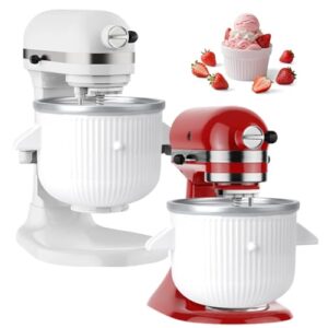 Ice Cream Attachment for KitchenAid Stand Mixer,Fits 4.5-5Qt Tilt-Head/6-7Qt Bowl-Lift Stand Mixers, 2-Quart Frozen Kitchenaid Ice Cream Maker Attachment, Ice Cream & Sorbet Gelato Maker by KassunKoch