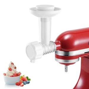 Ice Cream Maker Attachment for KitchenAid Stand Mixers, Frozen Fruit Ice Cream Machine Compatible with All KitchenAid and Cuisinart, Dairy-Free Sorbet Gelato Maker for Yogurt/Dessert/Soft Serve