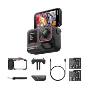 Insta360 Ace Pro 2 Xplorer Bundle-8K Waterproof Action Camera Co-Engineered with Leica, 1/1.3″ Sensor, Dual AI Chip, Leading Low Light, Superior Audio for Street Photography, Dual Battery