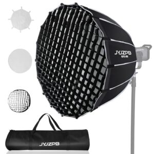 JYJZPB Parabolic Softbox with Diffusers/Honeycomb Grid/Bag 35.4″/90cm Quick Release Softbox, Compatible for Professional Photography Studio Speedlight, COB Lights