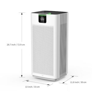 Jafända Air Purifier for Home Large Room 3800 ft², APP & Alexa, Ture HEPA Activated Carbon Air Filter, Smart HEPA Air Purifiers for Office Remove Dust Pollen Smoke Allergies Mold Odors Pet Dander VOCs