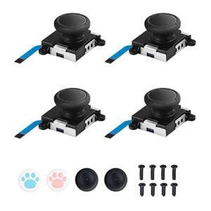 JoyCon Replacement 4 Pack, Analog Thumb Stick for Switch Joy-Con Controller & Switch Lite, Left/Right Analog Joystick with Thumbstick Grips & Screws