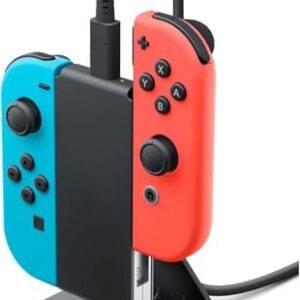 Joycon Charging Stand (Two – Way) – 2 Way Switch Joy Con Controller Charger Charging Accessories with Charging Cable – NOT for Joycon Gen 2 Controller