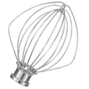 K45WW Dishwasher Stainless Steel Wire Whip Attachment, 6 Wire Whisk fits KitchenAid 4.5 and 5 Quart Tilt-Head Stand Mixers, Dishwasher Safe