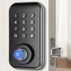 Keyless Entry Door Lock | APP Available But Not Required | Work with Gateway, Alexa and Google As | IP54 Waterproof | Deadbolt Smart Locks for Front Door | Auto Lock