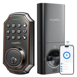 Keyless Entry Door Lock, WiFi Smart Keypad Front Door Deadbolt, Supports Amazon Alexa Voice Control, Google Assistant, Online App Control, Anti-Peeping Password, One-Time Code, Auto Lock