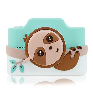 Kidamento Kids Digital Camera & Video Camcorder with Touchscreen, Soft Silicone Casing, Detachable Lens Cap, 32GB Memory Card – Model K Zippy The Sloth