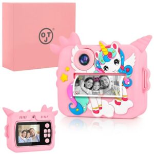 Kids Camera Instant Print – Selfie Children Digital Camera Toy That Print Photos Christmas Birthday Gifts for Ages 3-12, 4 5 6 7 8 9 10 Year Old Girls Toddler, Travel Portable Video Cameras