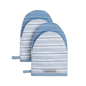 KitchenAid Albany Mini Oven Mitt 2-Pack Set, Blue Velvet, 5.5″x8″