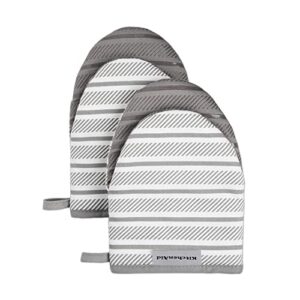 KitchenAid Albany Mini Oven Mitt 2-Pack Set, Grey, 5.5″x8″