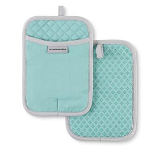 KitchenAid Asteroid Pot Holder 2-Pack Set, Aqua Sky, 7″x10″