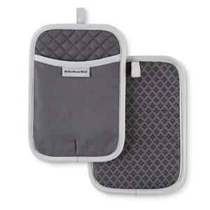 KitchenAid Asteroid Pot Holder 2-Pack Set, Charcoal Grey, 7″x10″