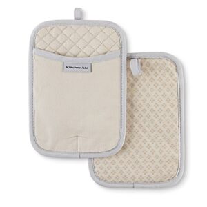 KitchenAid Asteroid Pot Holder 2-Pack Set, Milkshake Tan, 7″x10″