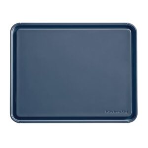 KitchenAid Classic Plastic Cutting Board with Perimeter Trench and Non Slip Edges, Dishwasher Safe, 11 x 14 inch, Ink Blue