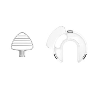 KitchenAid Pastry Tilt Head Stand Mixer Beater Attachment, White + KitchenAid KSMTHPS Secure Pouring Shield