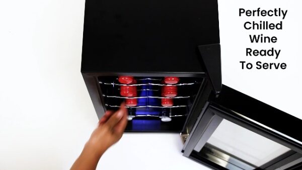 Koolatron Wine Fridge - Wine Cooler, 10 Bottle Wine Cabinet for Champagne, Red, White Wine, Thermoelectric Freestanding Celler For Bar, Home, Kitchen, Paned Glass Door - Image 8