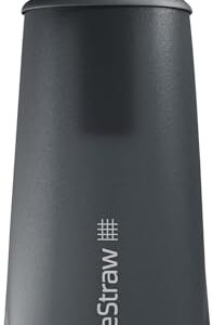 LifeStraw Peak Series Water Filter – 1L, Dark Mountain Gray, Protects Against Bacteria and Parasites, Ultra-Compact and Versatile