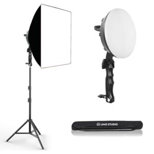 LimoStudio [1,000W Bright LED] 20 x 28 inch (W x H) Medium Softbox with 3,000 Lumen / 144 LED Bulb Head with Hand-held Grip Light Control, 50W Bulb, 5500K, 95 > CRI, Heavy Duty Stand, AGG3447