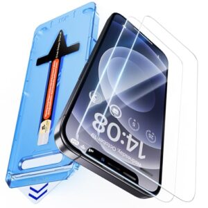MAGIC JOHN 2 Pack for iPhone 12/iPhone 12 Pro 6.1 inch Tempered Glass Screen Protector, Auto Dust-Elimination Installation, Bubble Free, HD Clear, Easy Installation