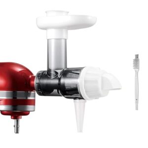 Masticating Juicer Attachment for Kitchen aid Stand Mixers, Masticating Juicer Accessories,Slow Juicer Attachment for All Models Kitchenaid Juicer Mixers and Cuisinart (White)