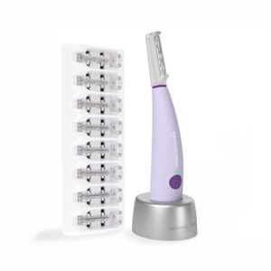 Michael Todd Beauty Sonicsmooth Dermaplane Razor for Women Face + Eyebrow trimmer Dermaplaning System – Peach Fuzz Remover – 8 Weeks of Dermaplaning Blades