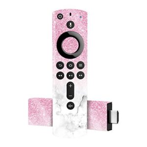 MightySkins Glossy Glitter Skin for Amazon Fire TV Stick 4K – Marble Glitz | Protective, Durable High-Gloss Glitter Finish | Easy to Apply, Remove, and Change Styles | Made in The USA