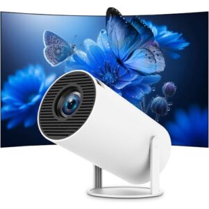Mini Portable Projector 4K WiFi 6 BT 5.2 Upgraded Portable Projector Full HD Supported for Phone /PC /TV /HDMI /PS5 /Laptop Auto Keystone Home Theater 180° Rotation [Built-in App]