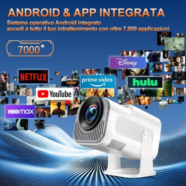 Mini Projector 1080P Full HD, 4K Projector with 180° Rotation, Portable Projector WiFi 6 & Bluetooth 5.2 Support, Built-in App Featuring Auto Keystone Correction,HDMI/USB Connectivity Projector White - Image 8