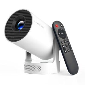 Mini Projector 4K support with WiFi 6 and Bluetooth 5.4, 5w Soundbase Speaker, Auto Vertical Keystone 180°Rotatable Portable Proyector for Home Bedroom Outdoor HY300Pro+