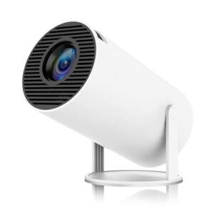 Mini Projector, HY300 Portable Projector, Support 4K 1080P with Dual-Band WIFI6 5G Wireless 5.0 Bluetooth Android 11, 180° Rotatable,160 ANSI Auto Keystone Correction, 40″-130″ Screen Video Projector